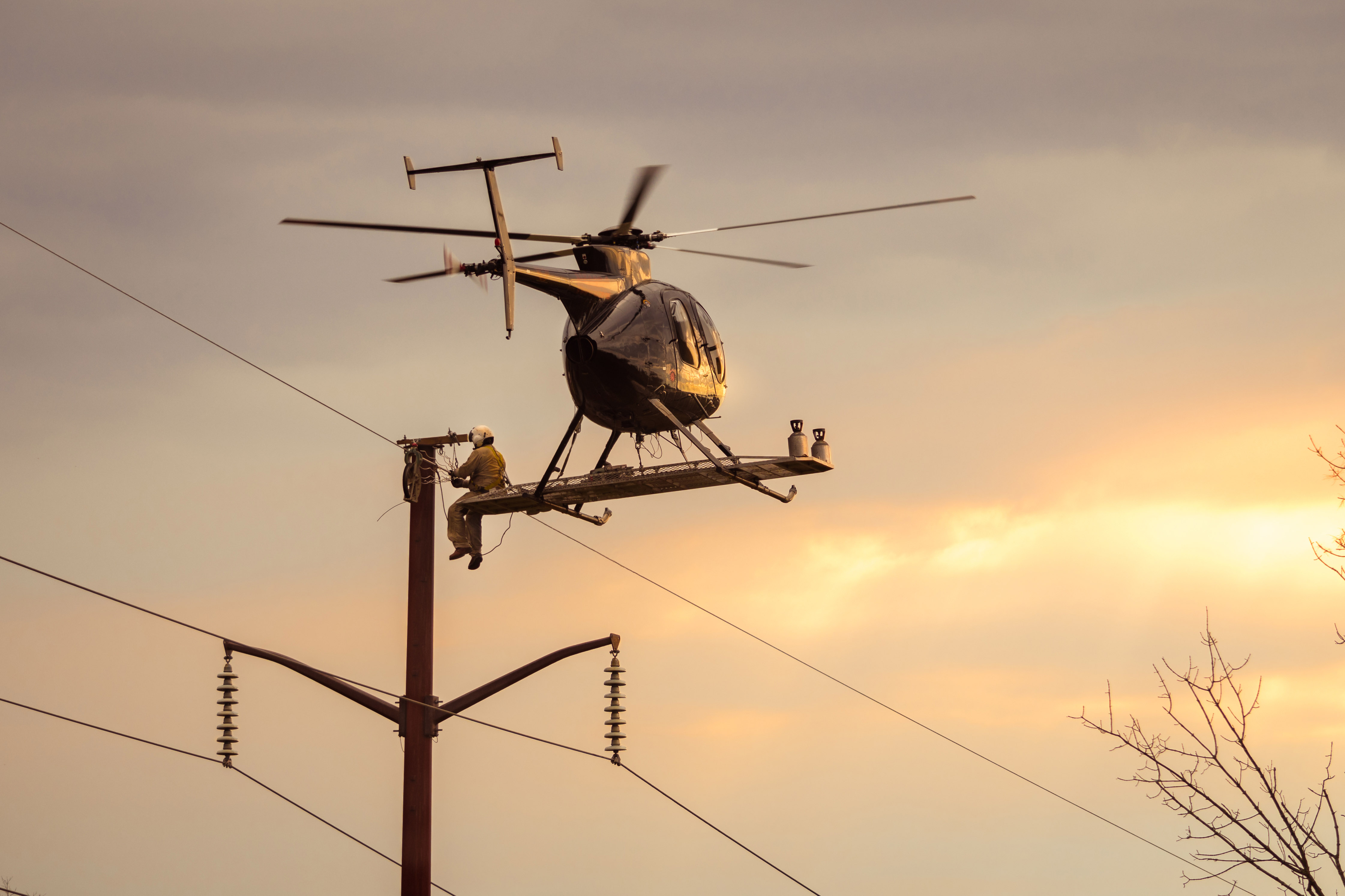 Virginia Beach Helicopter Pole Setting